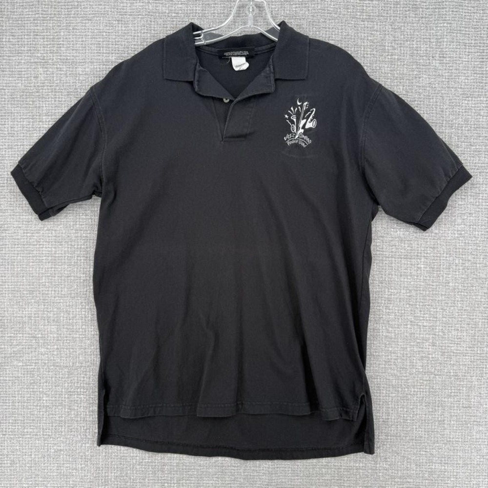 Vtg Disney Originals‎ Polo Shirt Mens L Black 100% Cotton Jazz Music Made In USA